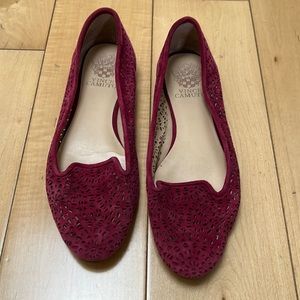 Burgundy flats